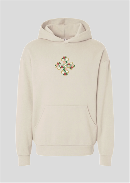 Embroidered Floral Coptic Cross Hoodie