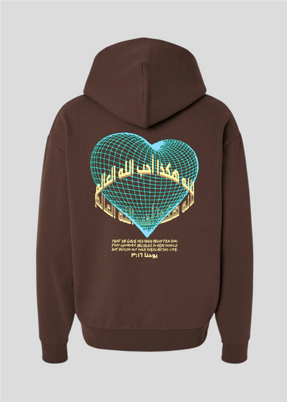 For God So Loved The World Heart Globe Hoodie [John 3:16]