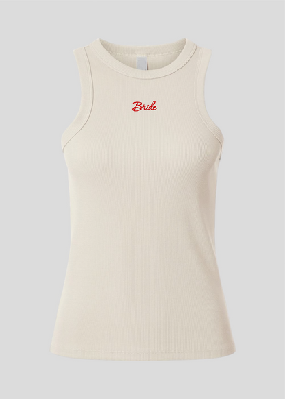 Embroidered Bride Rib Tank Top