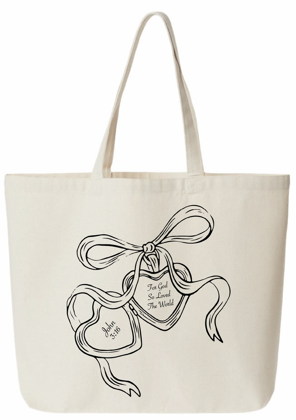 John 3:16 For God So Loved The World Heart Locket Jumbo Tote