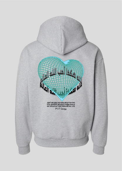 For God So Loved The World Heart Globe Hoodie [John 3:16]