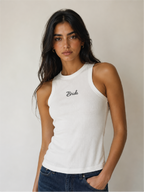 Embroidered Bride Rib Tank Top