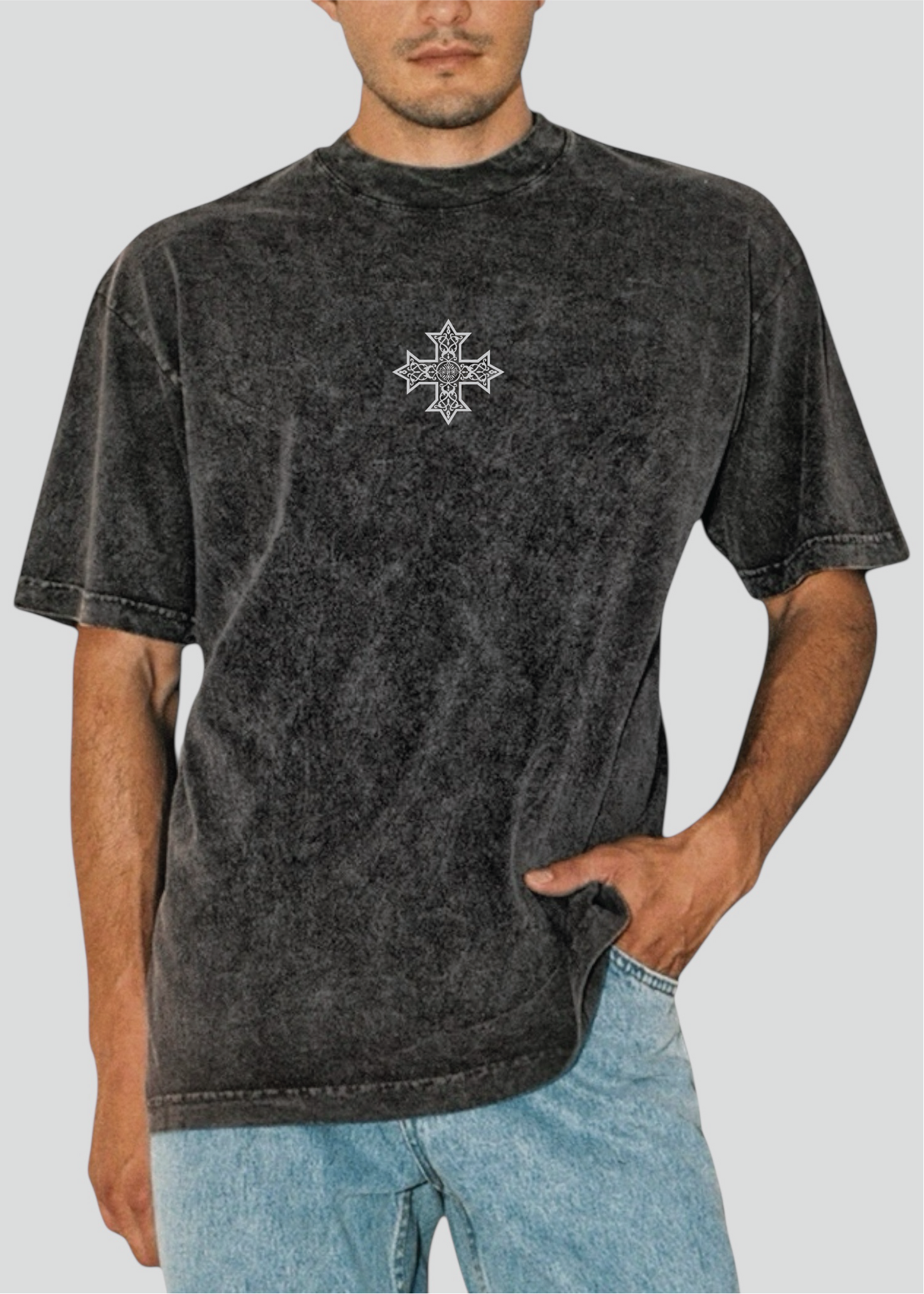 [CUSTOMIZABLE] Embroidered Classic Coptic Cross Deal Tees