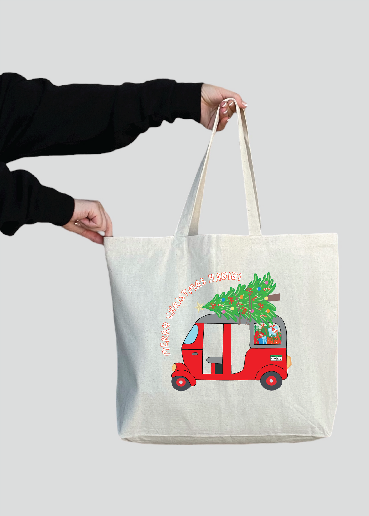 Merry Christmas Habibi Tuk Tuk Jumbo Tote