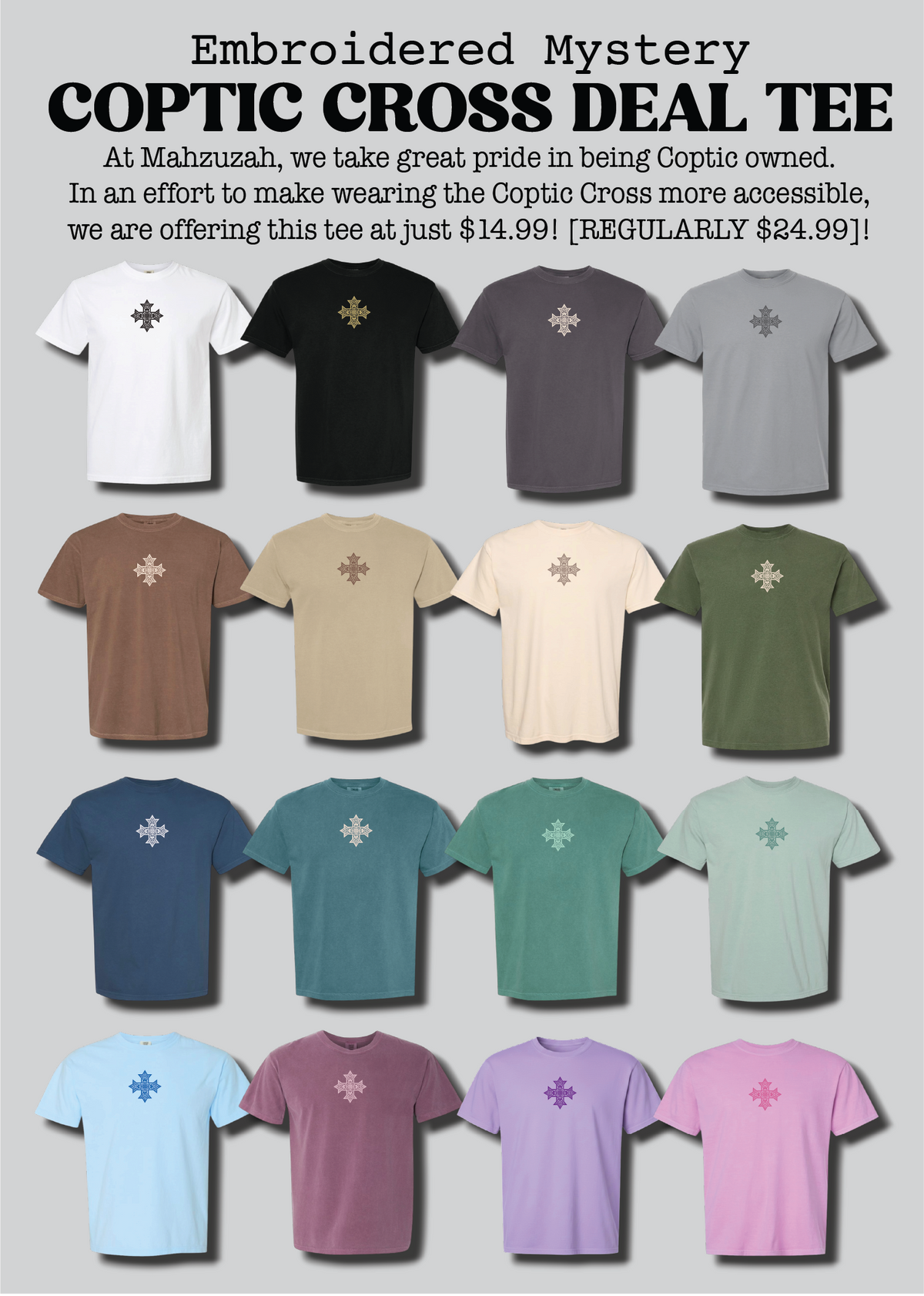 [DEAL TEE] Printed Unisex Mystery Coptic Cross Short Sleeve Tee