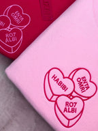 Embroidered Arabic Conversation Hearts Sweatshirt (Customizable in English & Franco)