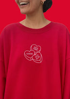 Embroidered Arabic Conversation Hearts Sweatshirt (Customizable in English & Franco)