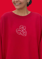 Embroidered Arabic Conversation Hearts Sweatshirt (Customizable in English & Franco)