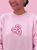 Embroidered Arabic Conversation Hearts Sweatshirt (Customizable in English & Franco)