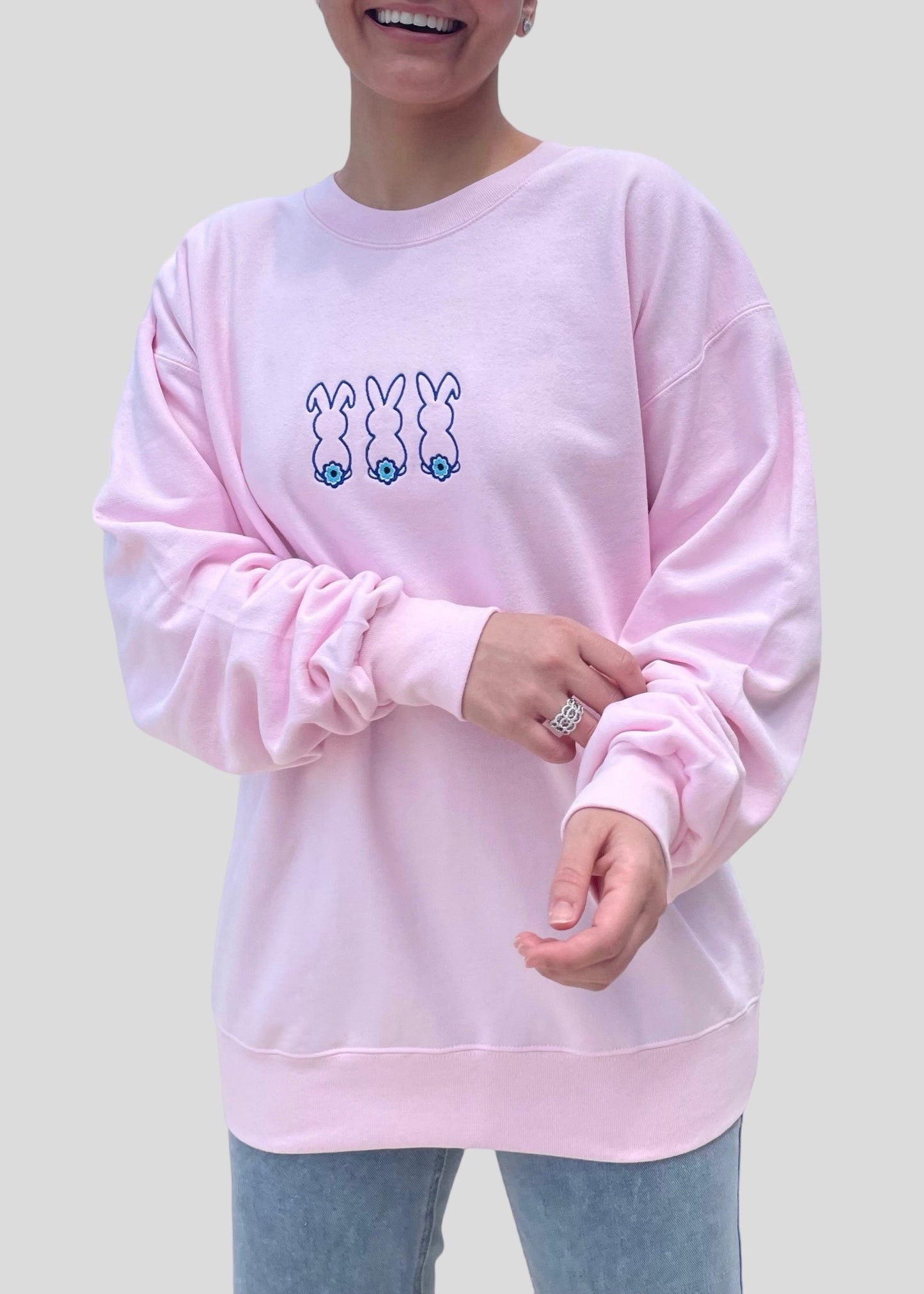 Embroidered Evil Eye Bunnies Sweatshirts