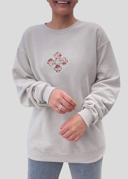 Embroidered Floral Coptic Cross Sweatshirts