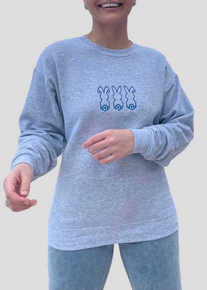 Embroidered Evil Eye Bunnies Sweatshirts