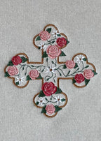 Embroidered Floral Coptic Cross Crewnecks